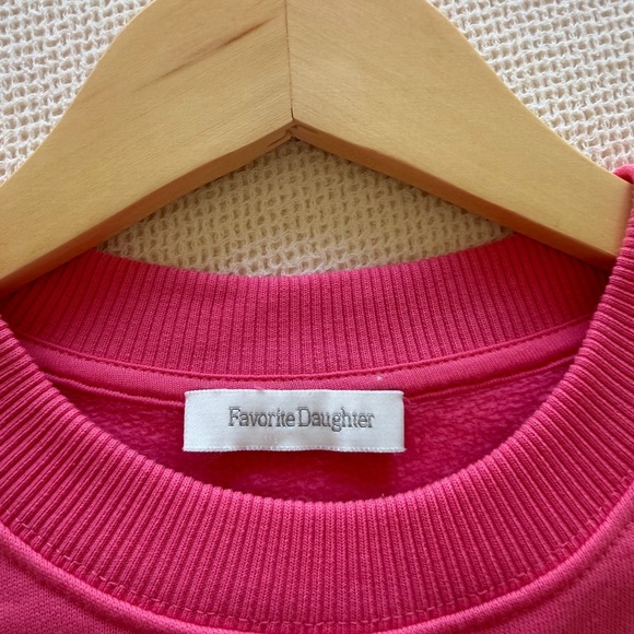 Favorite Daughter Oversized Bright Pink Woman’s Sweatshirt - Picture 4 of 6